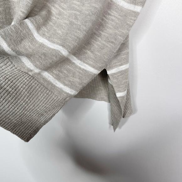 Eileen Fisher Small S Cream White Striped Oversized Top Organic Cotton Linen - Picture 5 of 7